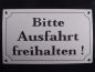 Preview: Bitte Ausfahrt freihalten Emaille Email Blech Schild