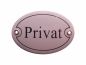 Preview: Privat Türschild oval w/schw. Emaille Email Blech Schild