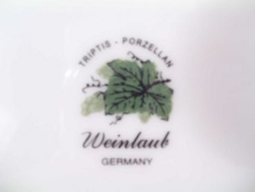 Teller 19 cm Triptis Porzellan Weinlaub Goldrand