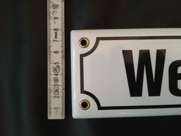 Emailleschild Werkstatt ca. 30 x 8  cm.