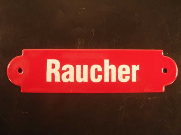 Raucher Emaille Email Blech Schild