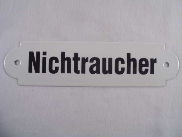 Nichtraucher Emaille Email Blech Schild