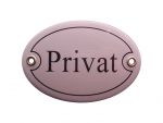 Privat Türschild oval w/schw. Emaille Email Blech Schild